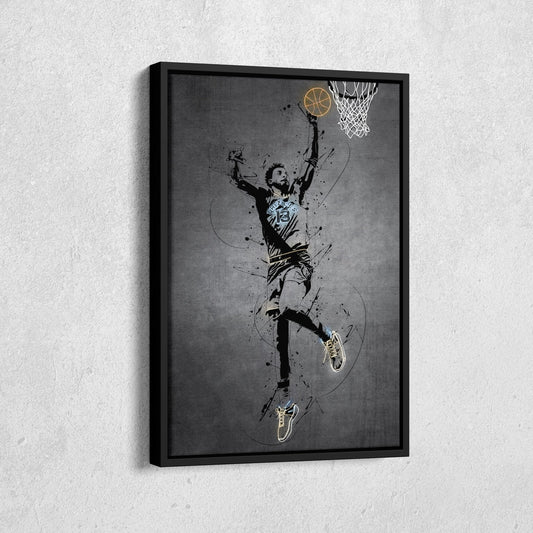 Jaren Jackson Jr Neon Canvas Art | Modern Wall Decor for Grizzlies Fans