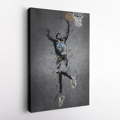 Jaren Jackson Jr Neon Canvas Art | Modern Wall Decor for Grizzlies Fans