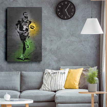 Jaylen Brown Neon Canvas Art | Modern Wall Decor for Celtics Fans