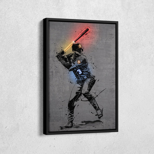 Jeremy Peña Neon Canvas Art | Modern Wall Decor for Astros Fans