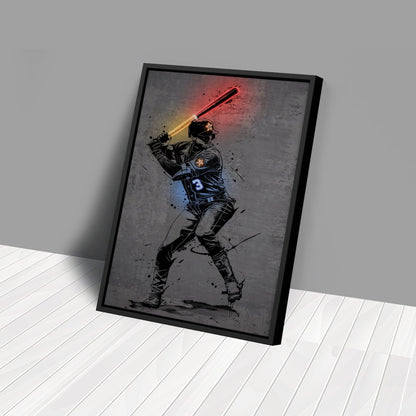 Jeremy Peña Neon Canvas Art | Modern Wall Decor for Astros Fans