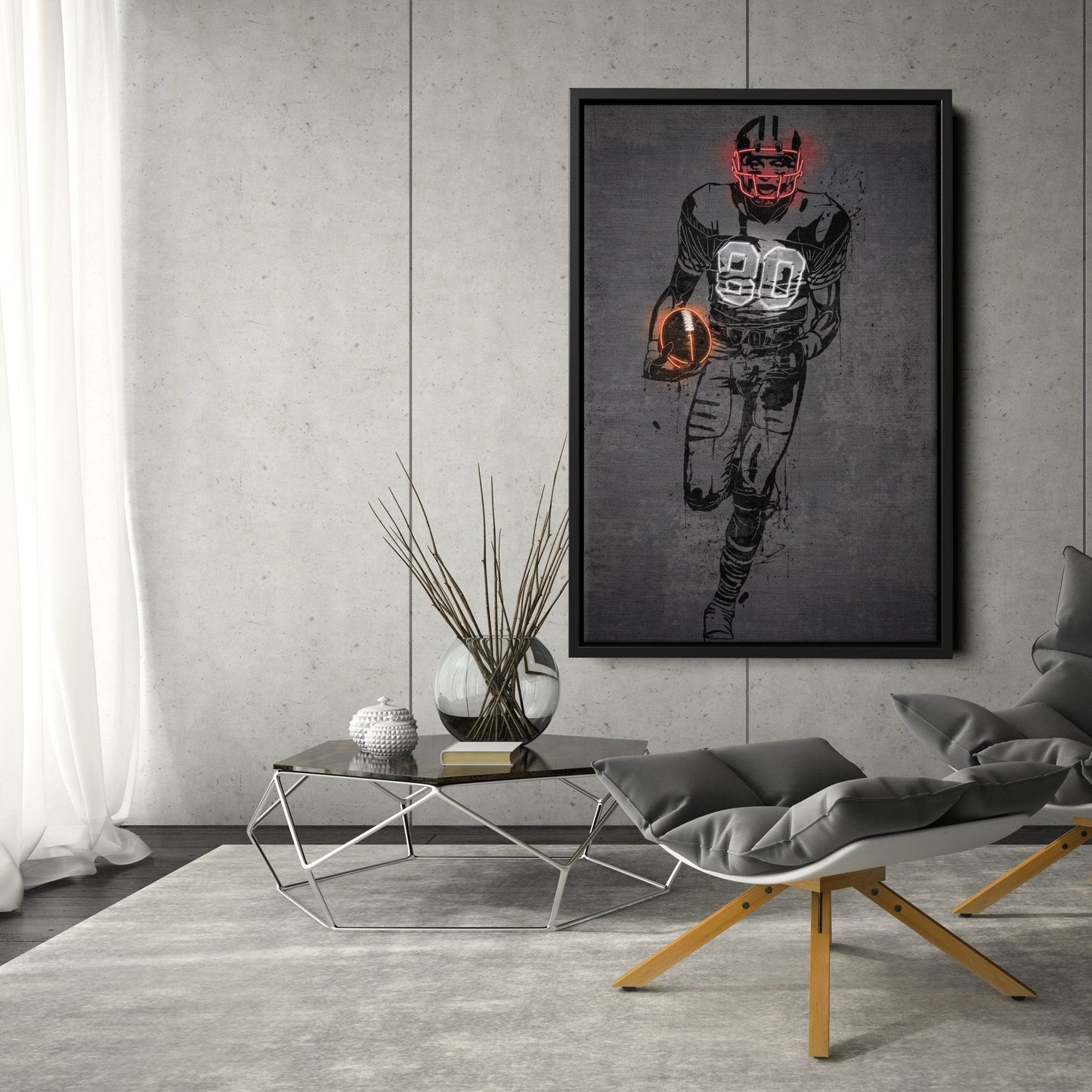 Jerry Rice Neon Canvas Art | Modern Wall Decor for 49ers  Fans
