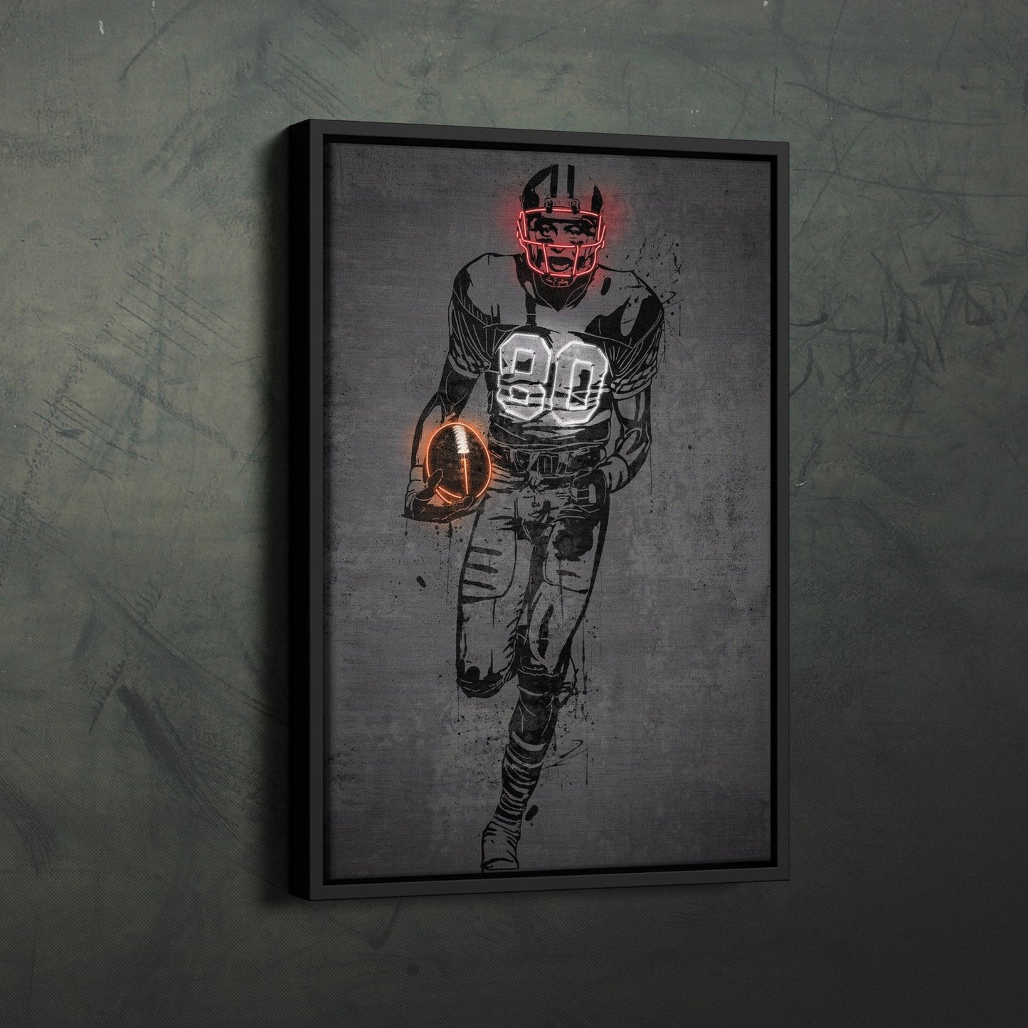 Jerry Rice Neon Canvas Art | Modern Wall Decor for 49ers  Fans