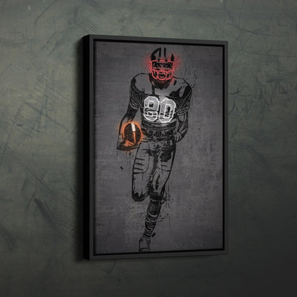 Jerry Rice Neon Canvas Art | Modern Wall Decor for 49ers  Fans