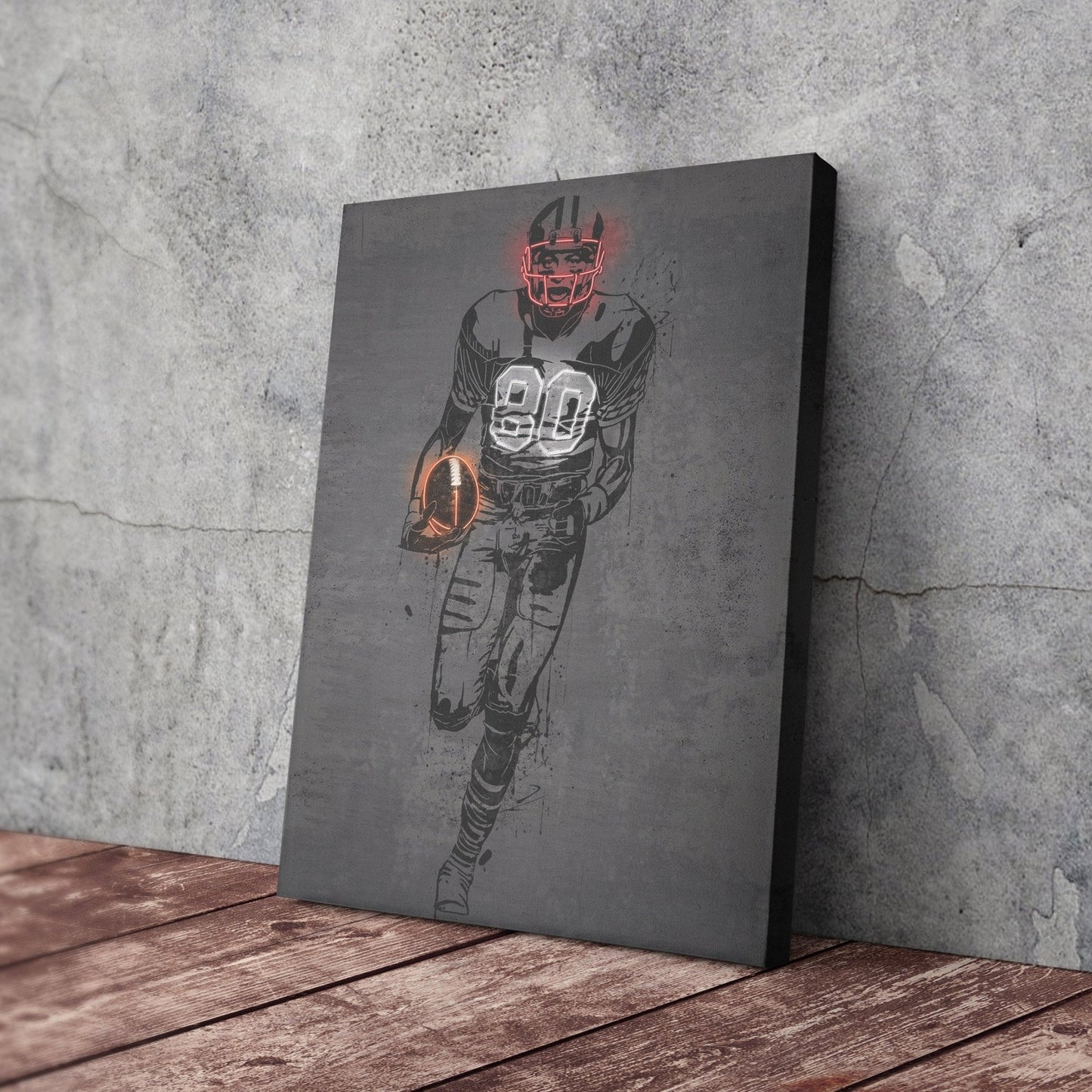 Jerry Rice Neon Canvas Art | Modern Wall Decor for 49ers  Fans