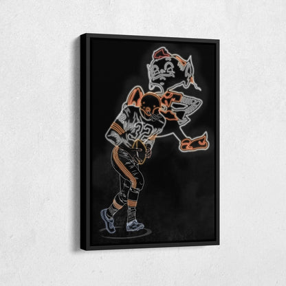 Jim Brown Neon Canvas Art | Browns Wall Decor