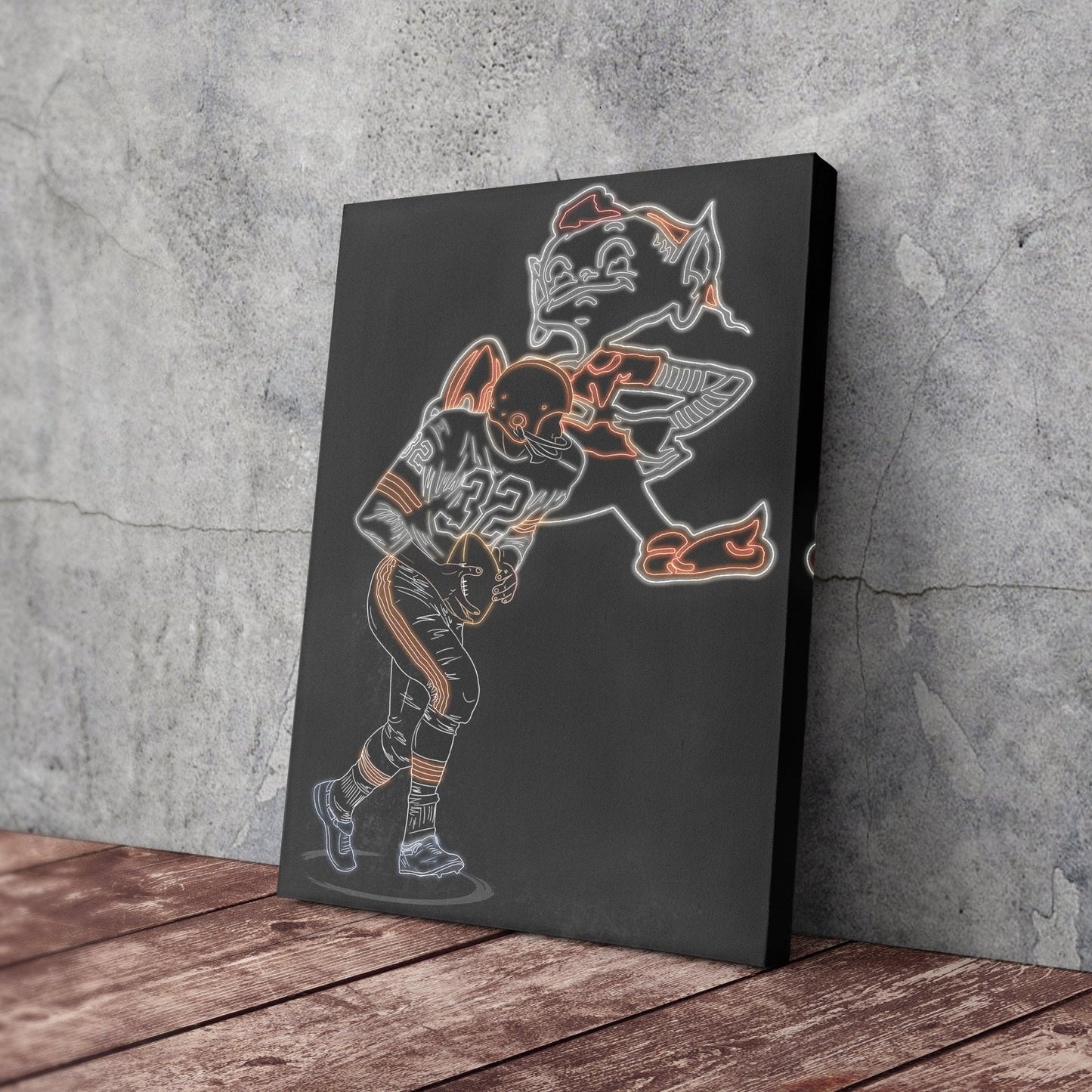 Jim Brown Neon Canvas Art | Browns Wall Decor