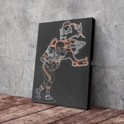 Jim Brown Neon Canvas Art | Browns Wall Decor