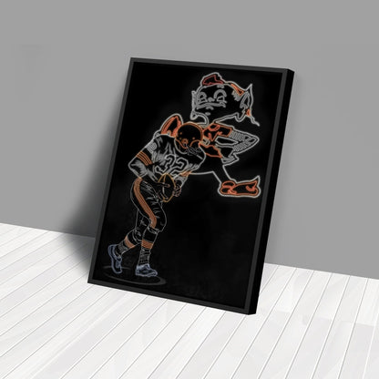 Jim Brown Neon Canvas Art | Browns Wall Decor
