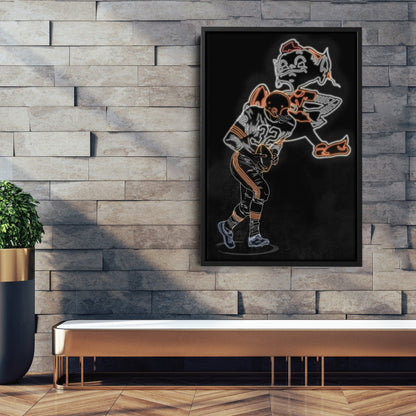Jim Brown Neon Canvas Art | Browns Wall Decor