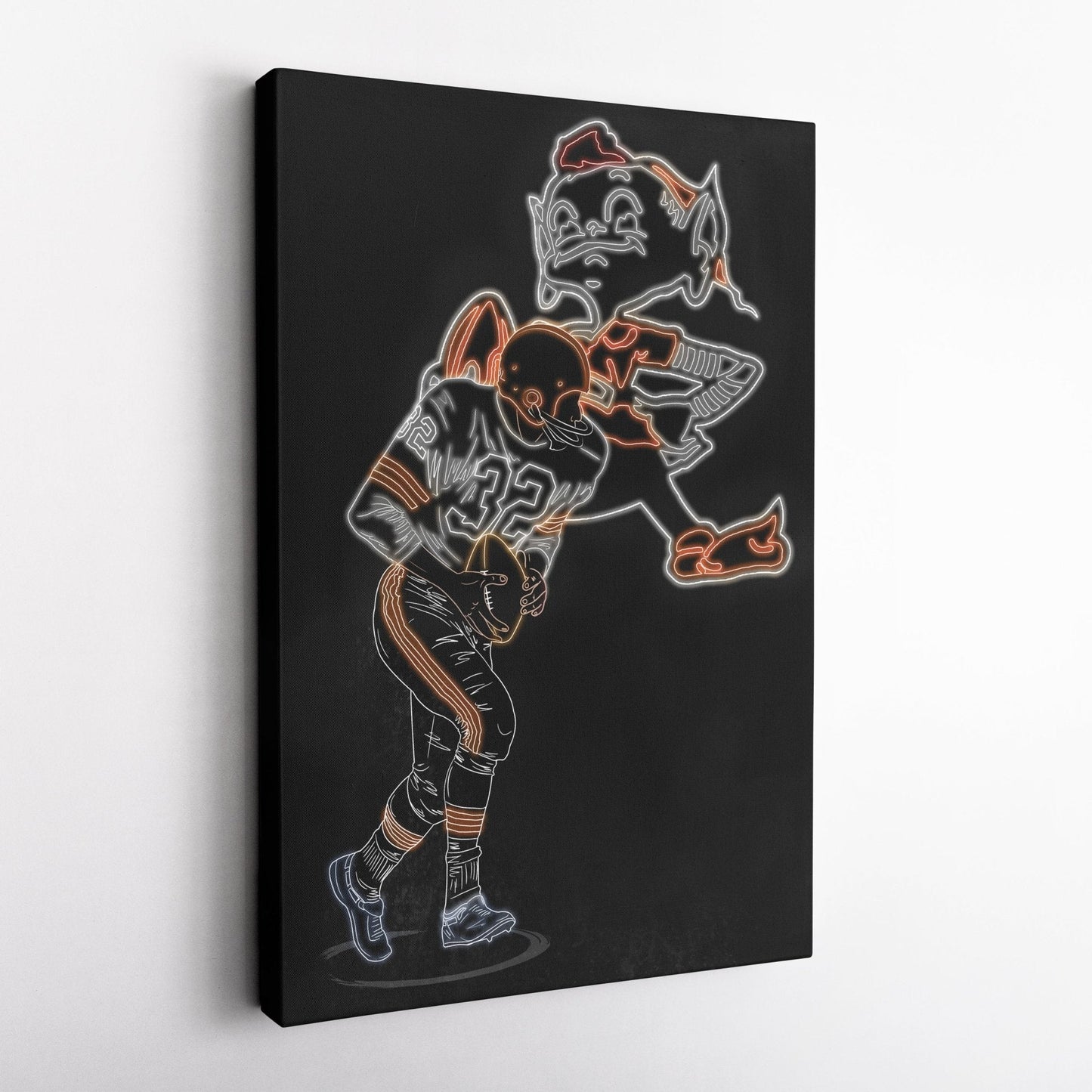 Jim Brown Neon Canvas Art | Browns Wall Decor