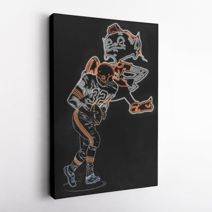 Jim Brown Neon Canvas Art | Browns Wall Decor