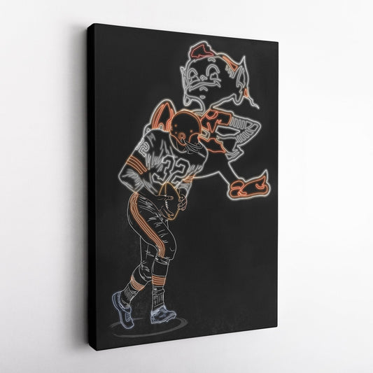 Jim Brown Neon Canvas Art | Browns Wall Decor