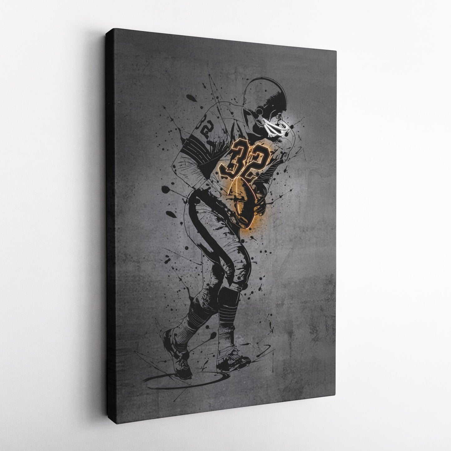 Jim Brown Neon Canvas Art | Modern Wall Decor for Browns Fans