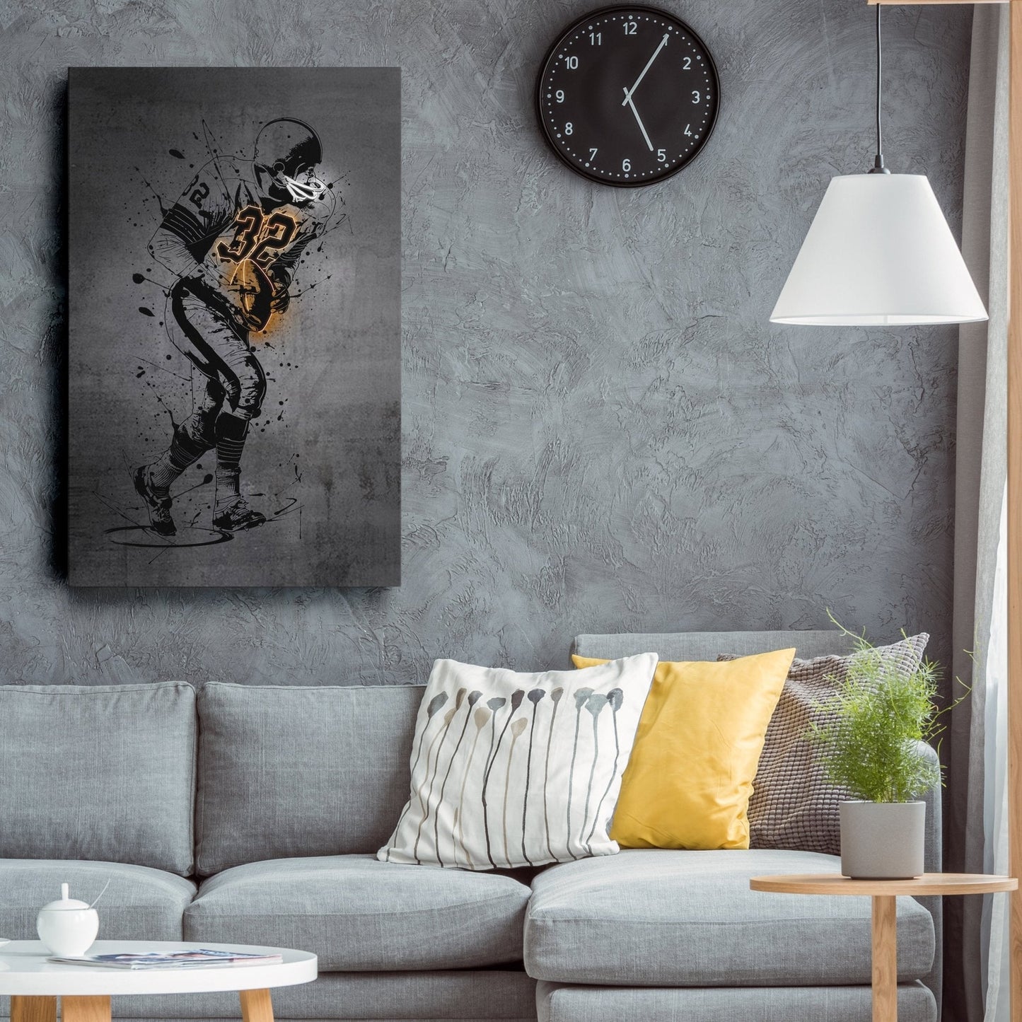 Jim Brown Neon Canvas Art | Modern Wall Decor for Browns Fans