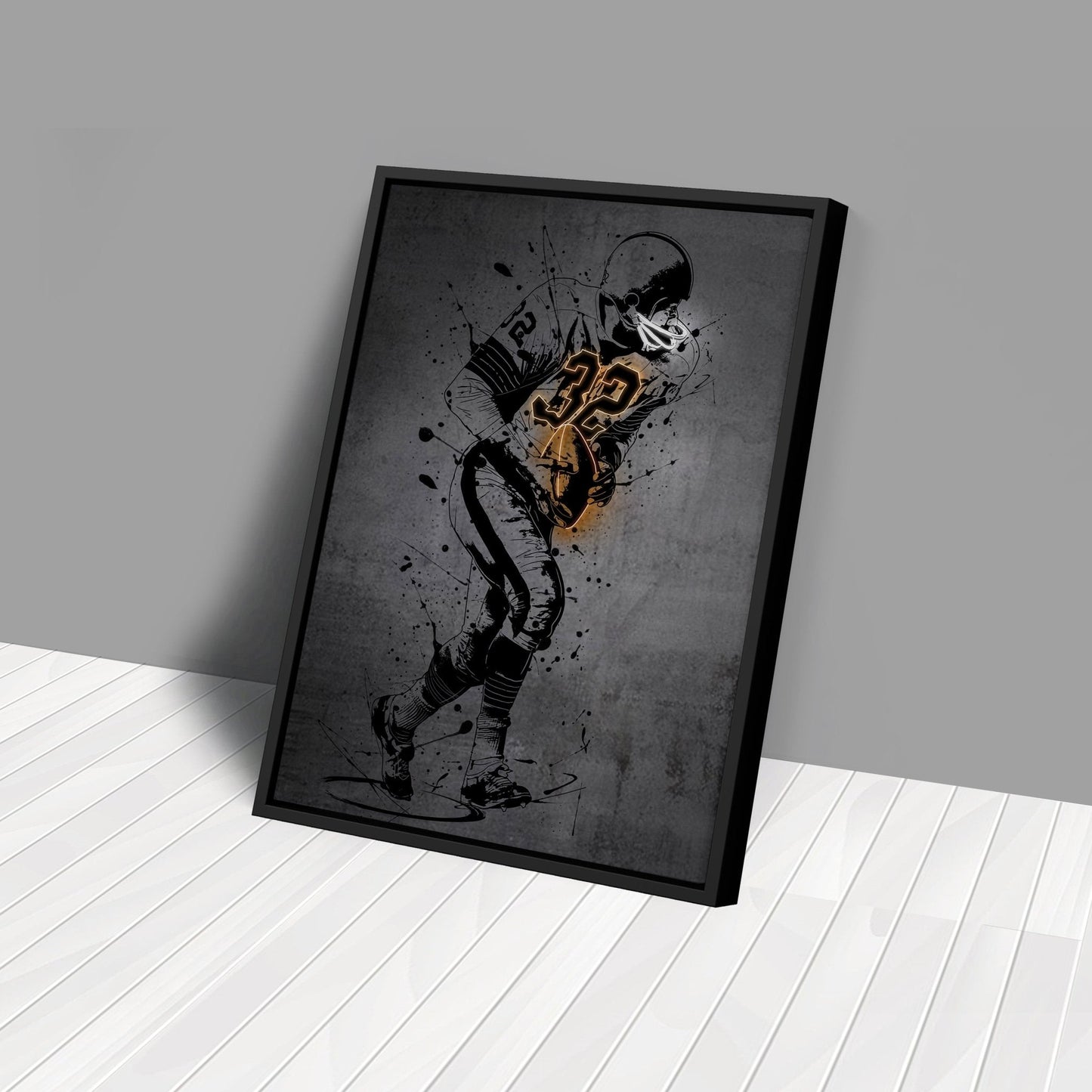 Jim Brown Neon Canvas Art | Modern Wall Decor for Browns Fans