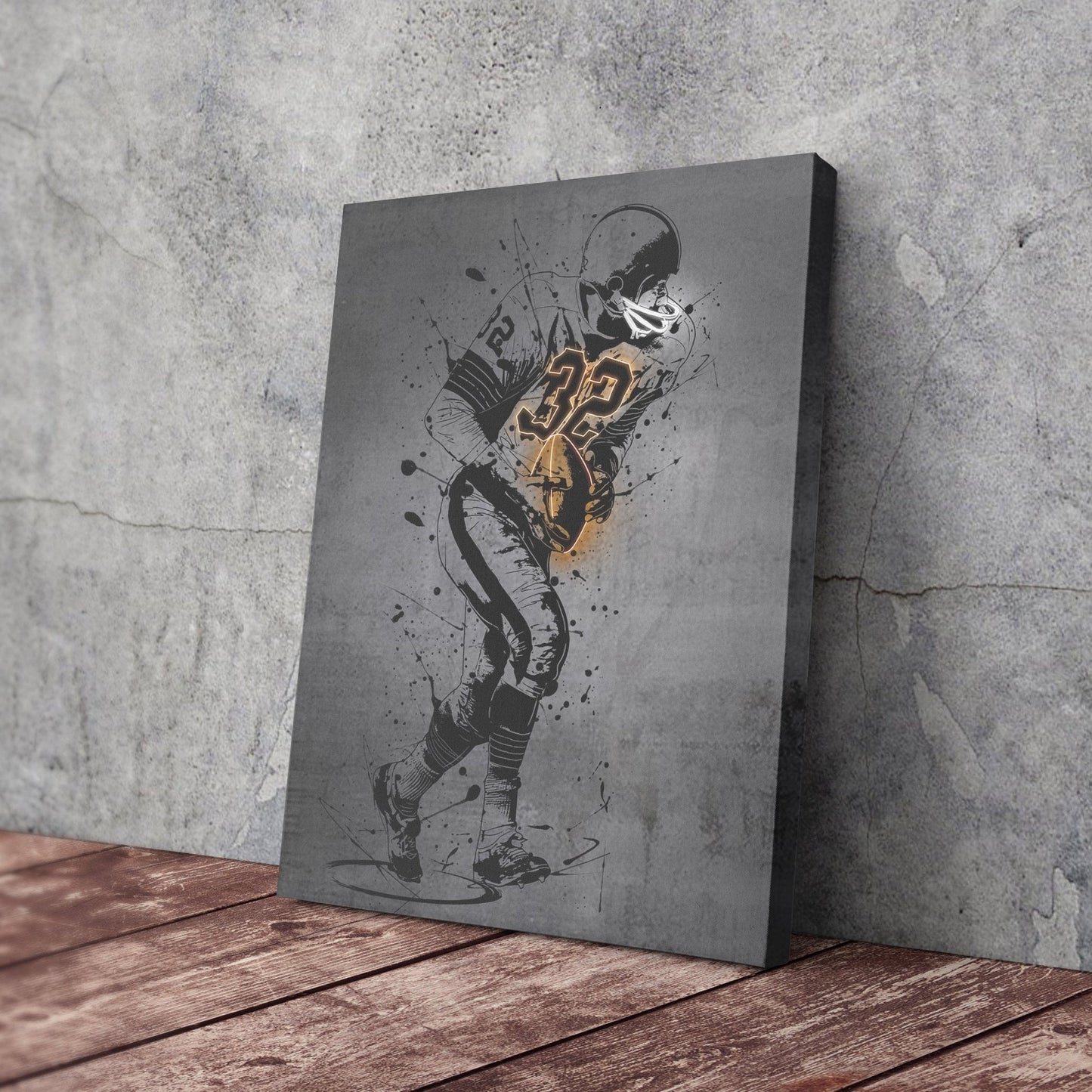 Jim Brown Neon Canvas Art | Modern Wall Decor for Browns Fans