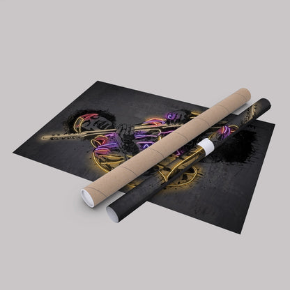 Jimi Hendrix Neon Canvas Art | Music Wall Decor