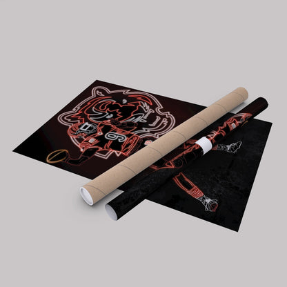Joe Burrow Neon Canvas Art | Bengals Wall Decor