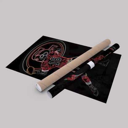 Joe Montana Neon Canvas Art | 49ers Wall Decor