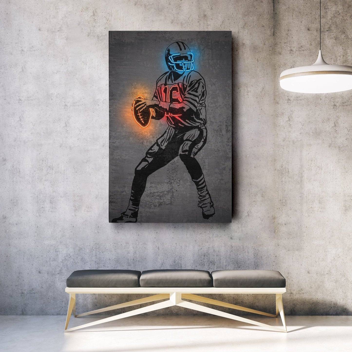 Joe Montana Neon Canvas Art | Modern Wall Decor for 49ers Fans