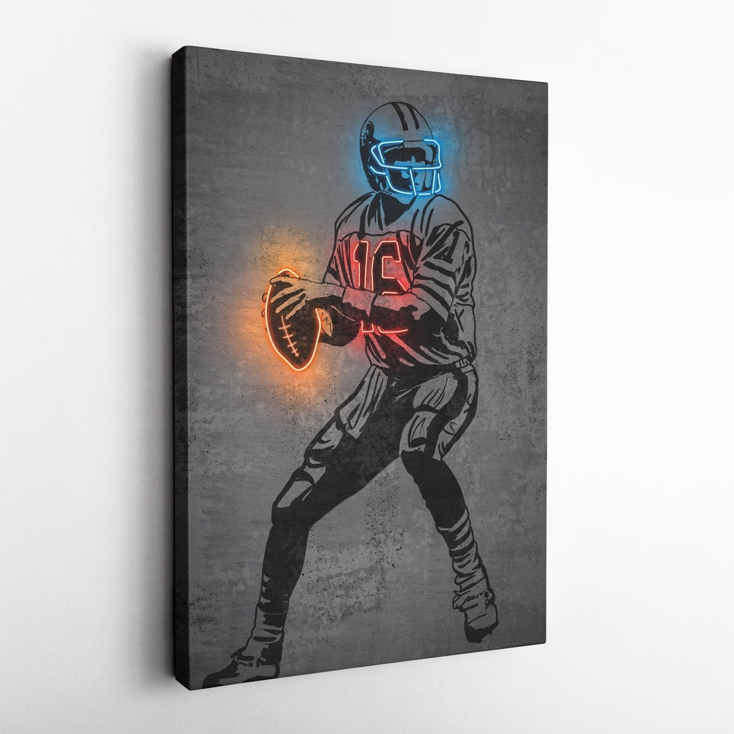 Joe Montana Neon Canvas Art | Modern Wall Decor for 49ers Fans