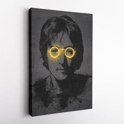 John Lennon Neon Canvas Art | Music Wall Decor