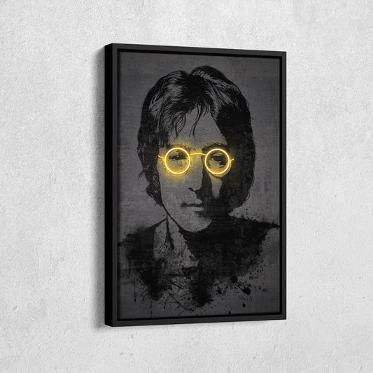 John Lennon Neon Canvas Art | Music Wall Decor
