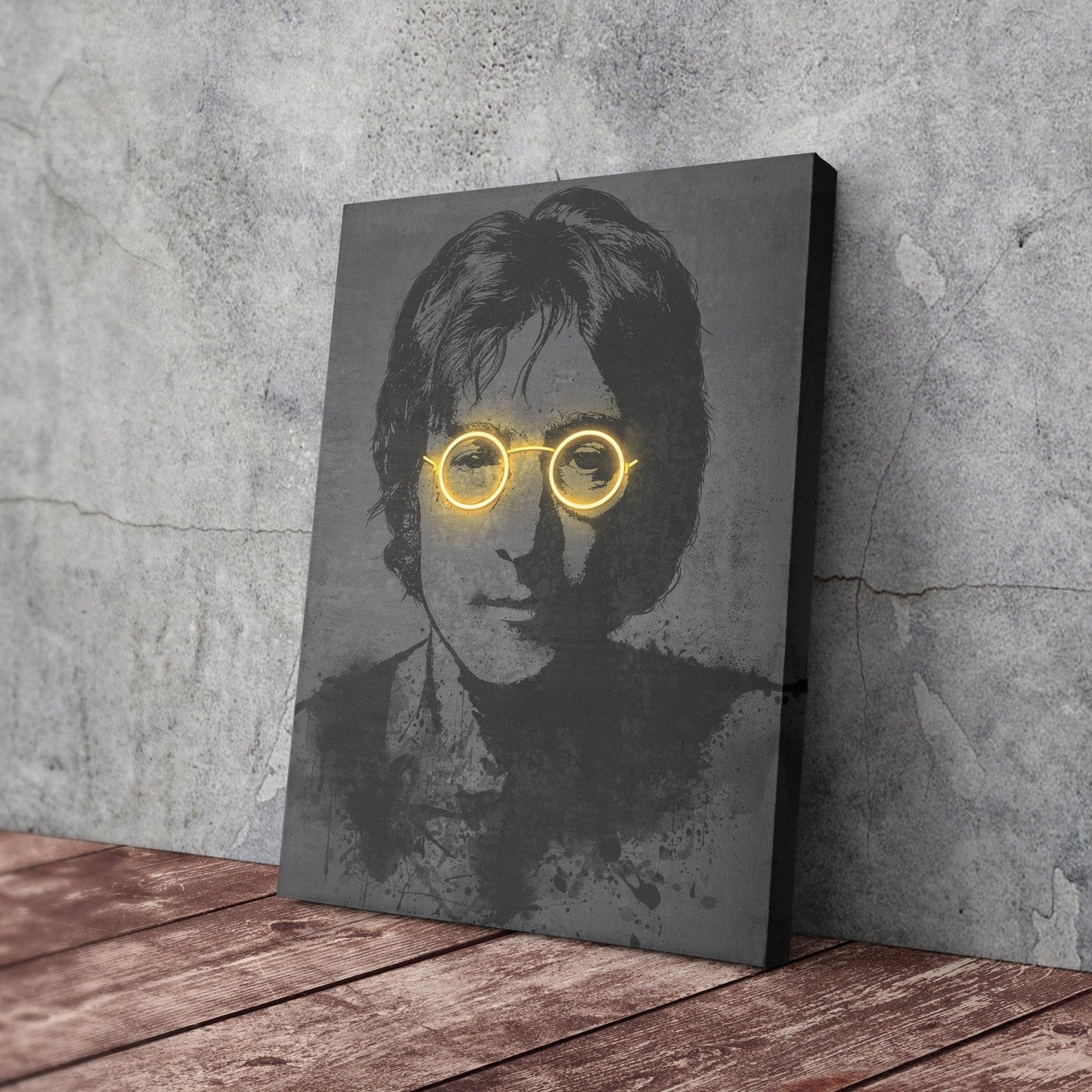 John Lennon Neon Canvas Art | Music Wall Decor