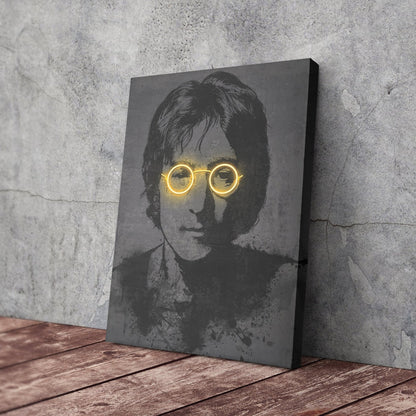 John Lennon Neon Canvas Art | Music Wall Decor
