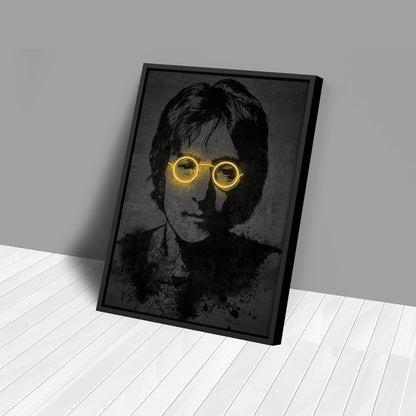 John Lennon Neon Canvas Art | Music Wall Decor