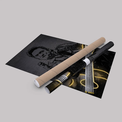 Johnny Cash Neon Canvas Art | Music Wall Decor