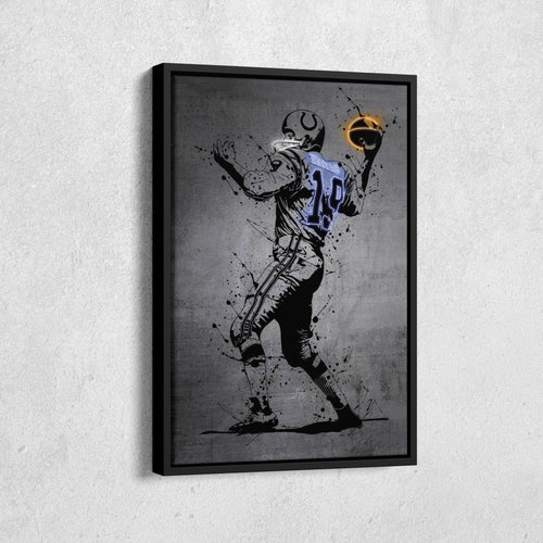 Johnny Unitas Neon Canvas Art | Modern Wall Decor for Colts Fans