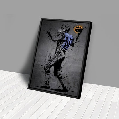 Johnny Unitas Neon Canvas Art | Modern Wall Decor for Colts Fans
