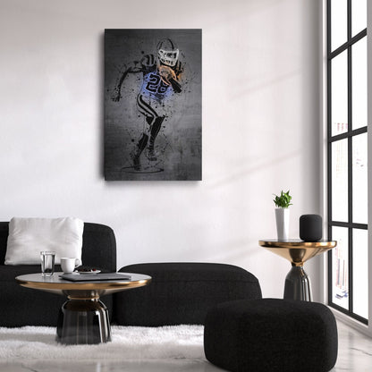 Jonathan Taylor Neon Canvas Art | Modern Wall Decor for Colts Fans