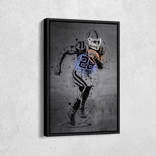 Jonathan Taylor Neon Canvas Art | Modern Wall Decor for Colts Fans