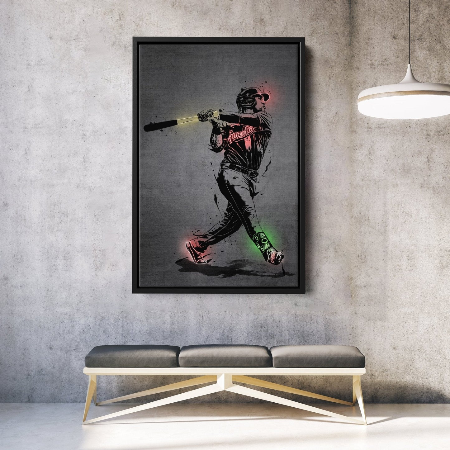 José Ramírez Neon Canvas Art | Modern Wall Decor for Guardians Fans