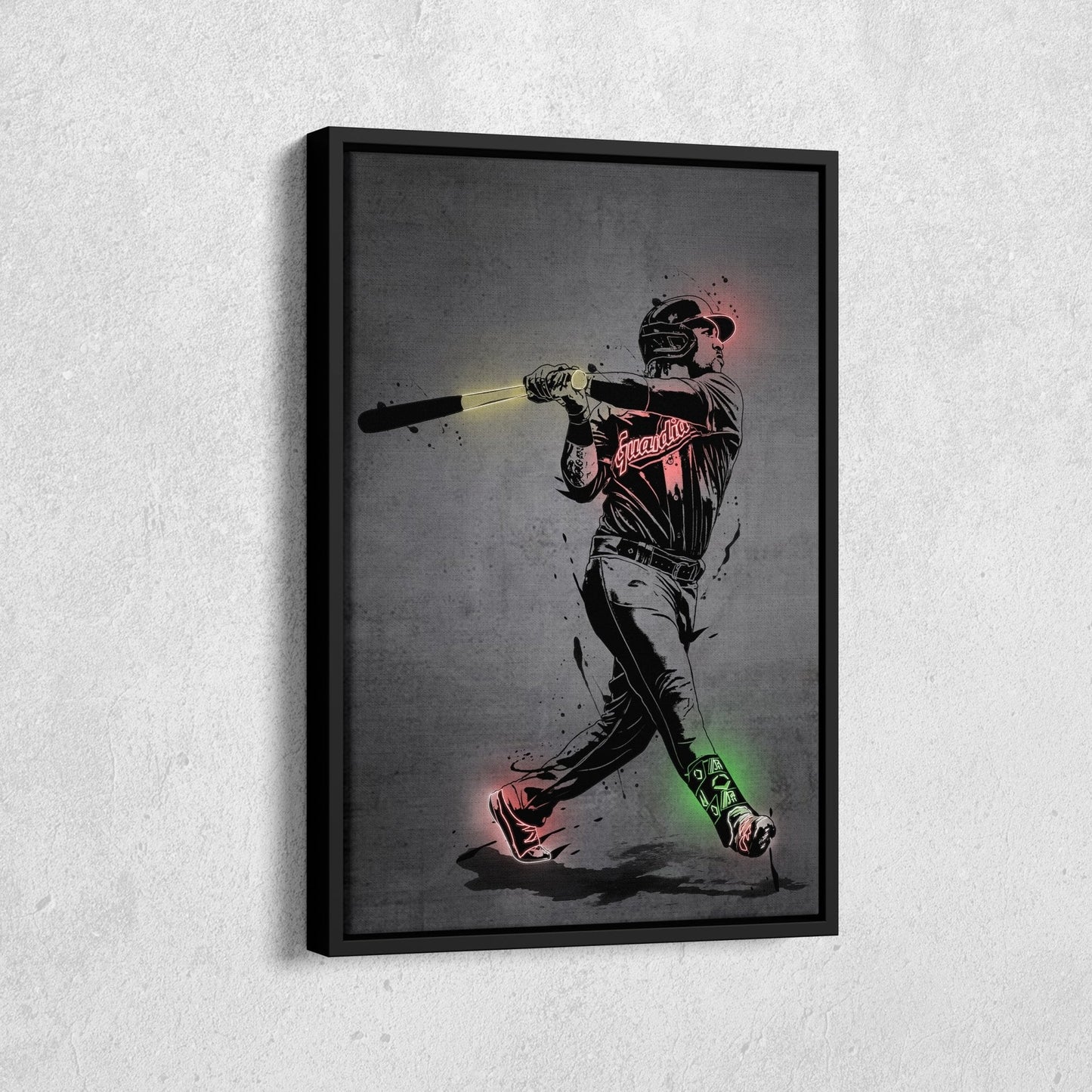 José Ramírez Neon Canvas Art | Modern Wall Decor for Guardians Fans