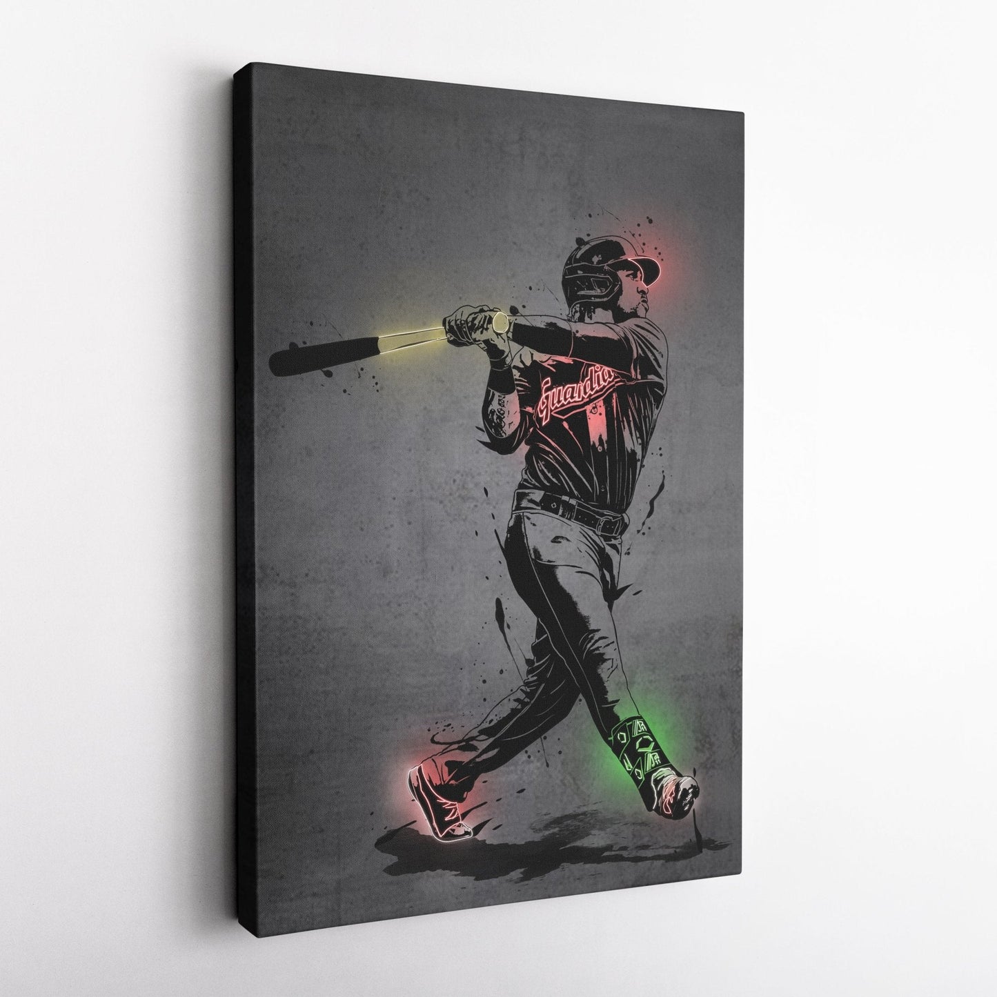 José Ramírez Neon Canvas Art | Modern Wall Decor for Guardians Fans