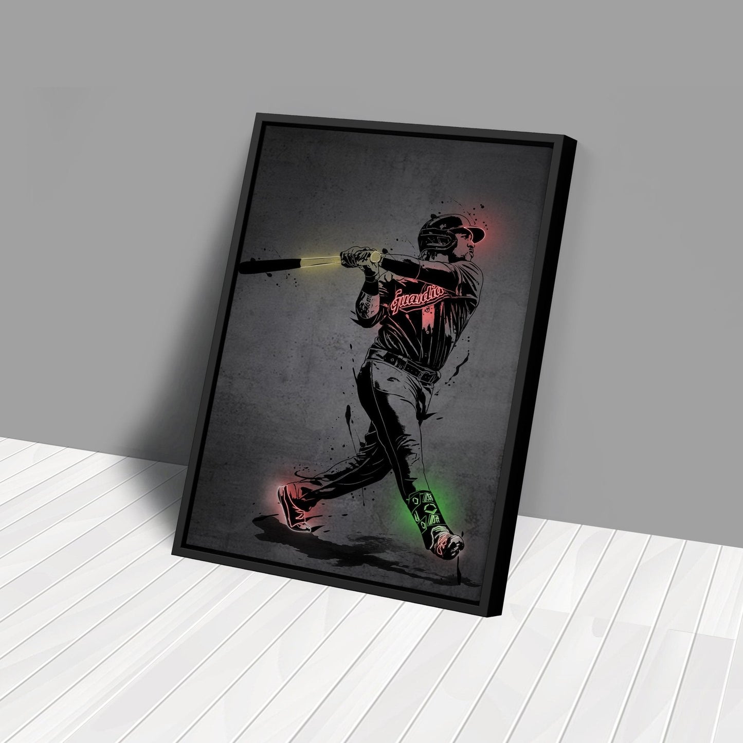 José Ramírez Neon Canvas Art | Modern Wall Decor for Guardians Fans