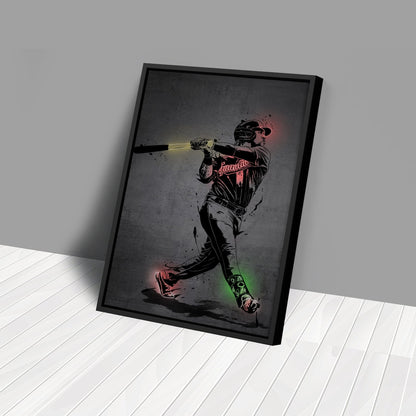 José Ramírez Neon Canvas Art | Modern Wall Decor for Guardians Fans
