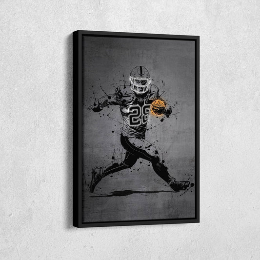 Josh Jacobs Neon Canvas Art | Modern Wall Decor for Raiders Fans