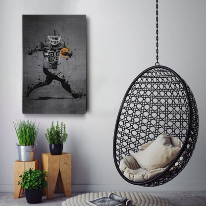 Josh Jacobs Neon Canvas Art | Modern Wall Decor for Raiders Fans