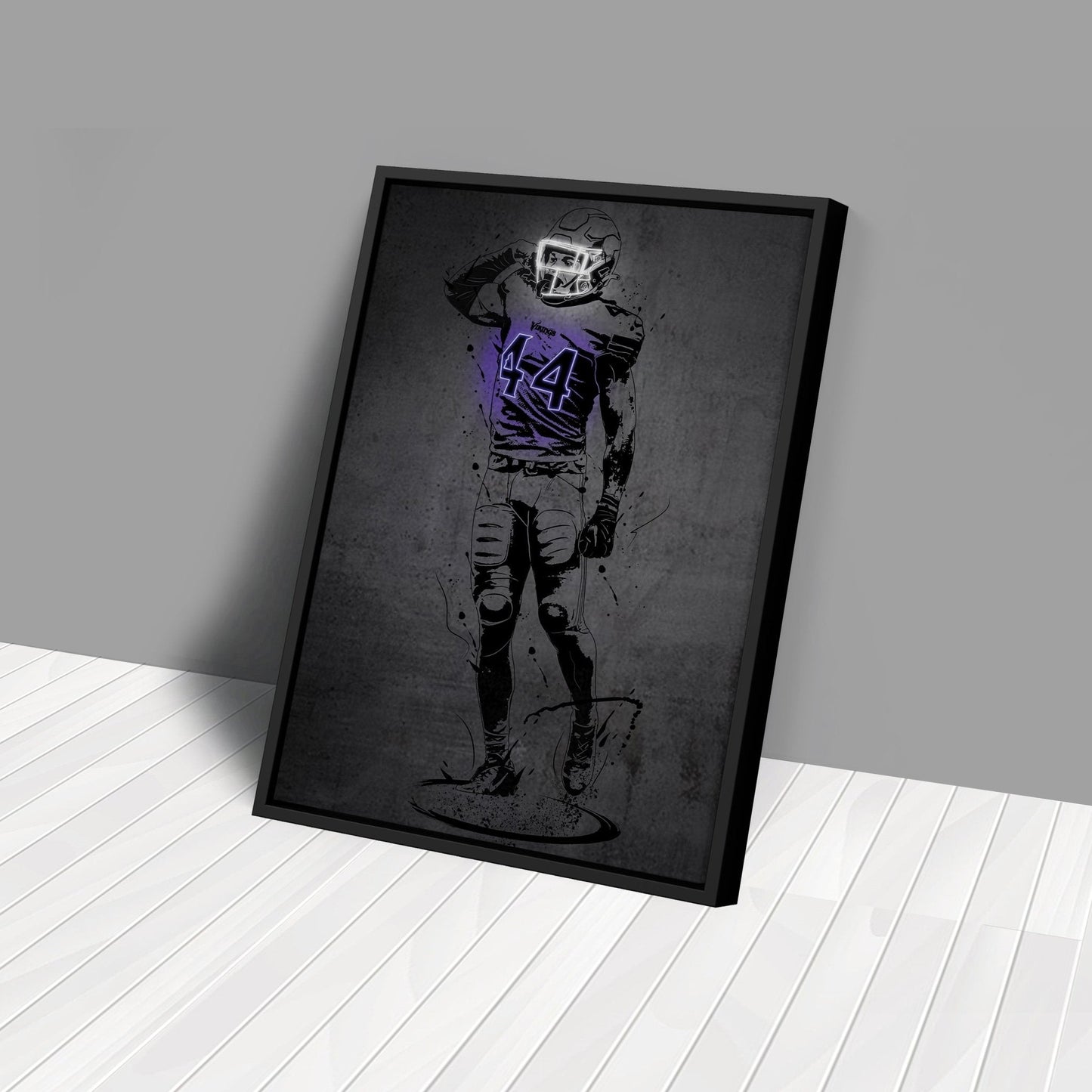 Josh Metellus Neon Canvas Art | Modern Wall Decor for Vikings Fans