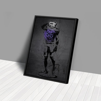 Josh Metellus Neon Canvas Art | Modern Wall Decor for Vikings Fans