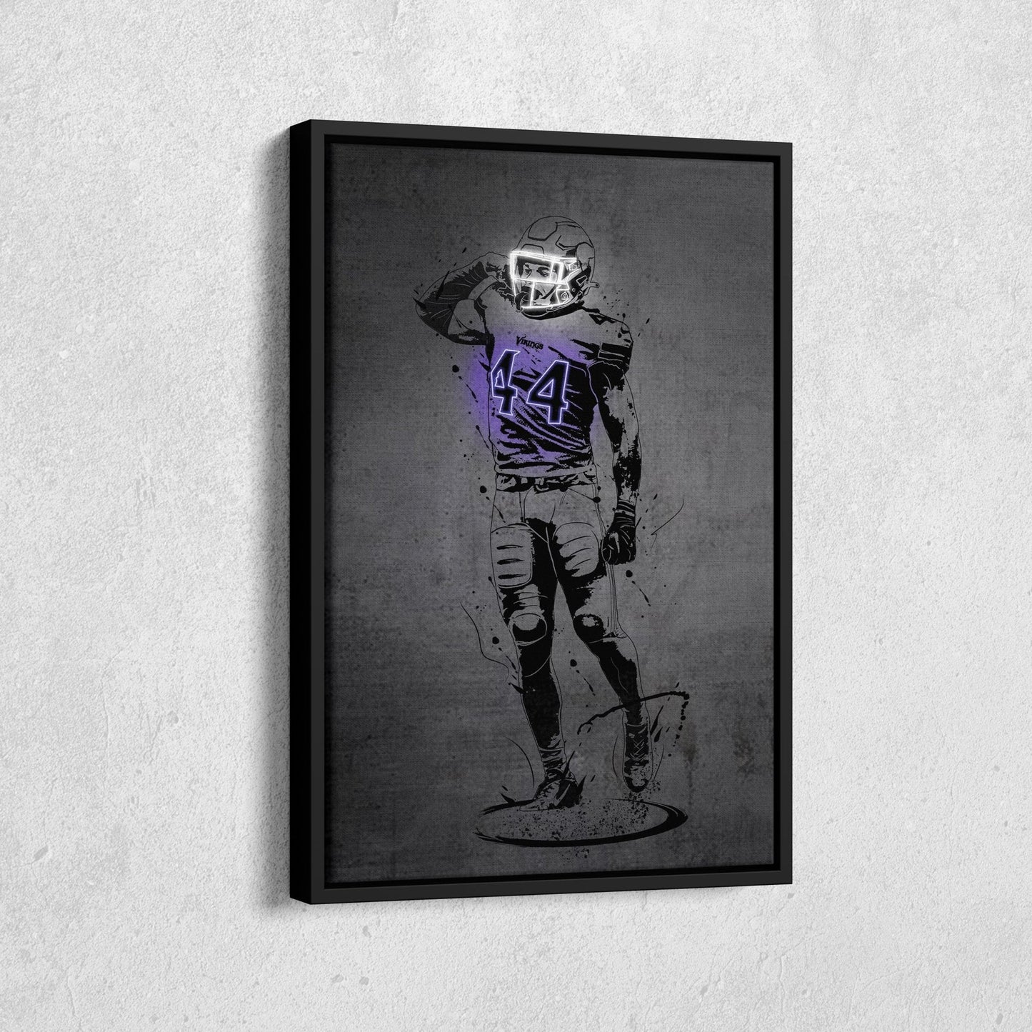 Josh Metellus Neon Canvas Art | Modern Wall Decor for Vikings Fans