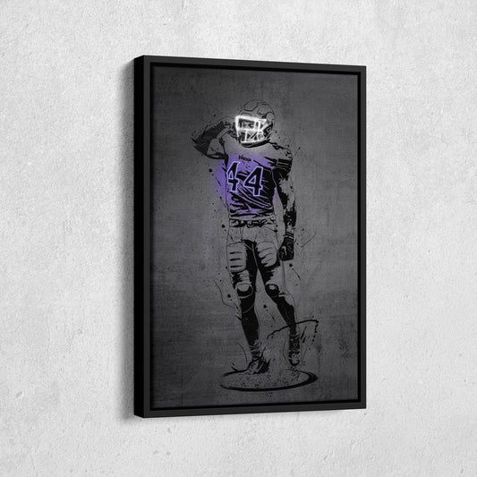 Josh Metellus Neon Canvas Art | Modern Wall Decor for Vikings Fans