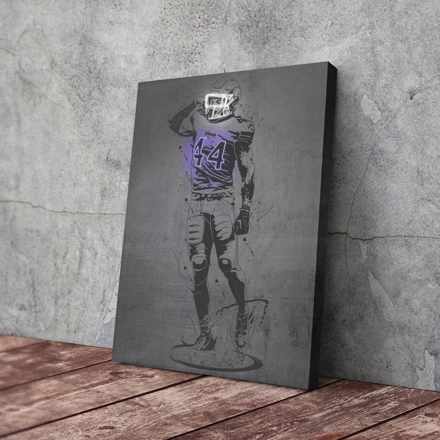 Josh Metellus Neon Canvas Art | Modern Wall Decor for Vikings Fans