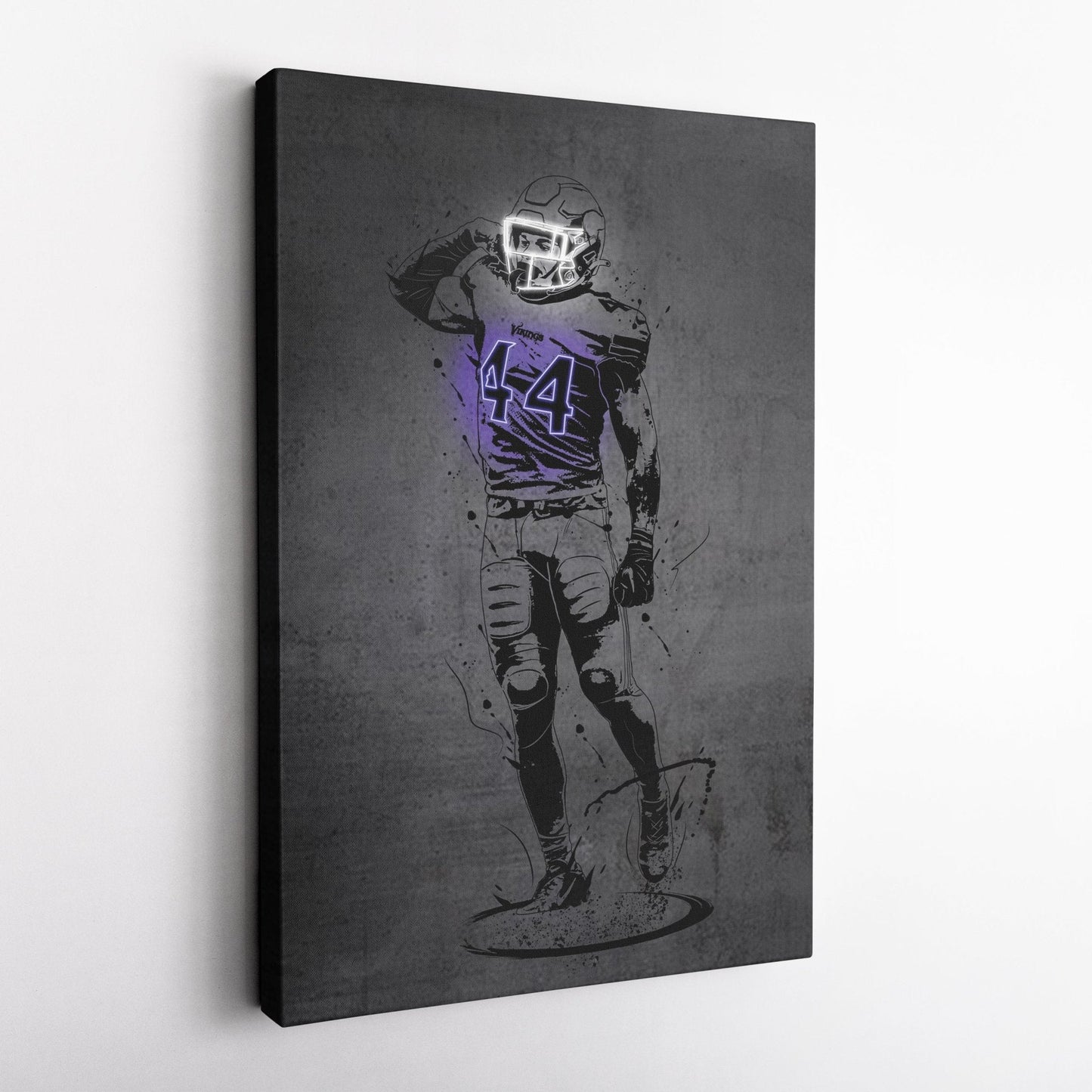 Josh Metellus Neon Canvas Art | Modern Wall Decor for Vikings Fans