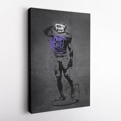 Josh Metellus Neon Canvas Art | Modern Wall Decor for Vikings Fans